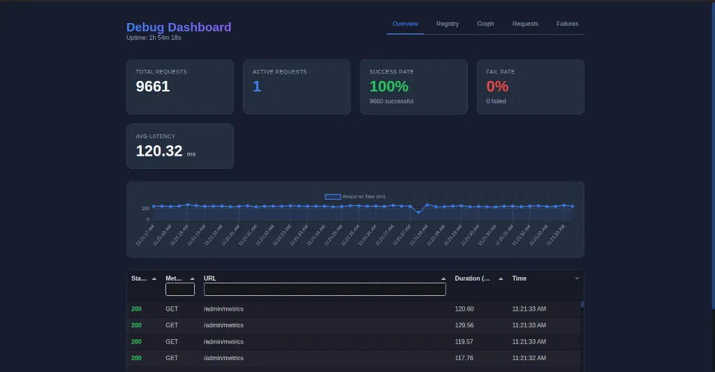 Debug Dashboard Overview